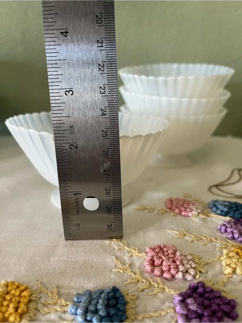 Vintage MacBeth-Evans Monax Petalware Footed Sherbet Bowls Set of 4